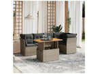 5-piece garden furniture set with grey resin wicker cushions YCHC58999