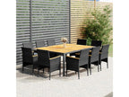 11-piece garden dining set, grey wicker resin, YCSY83854