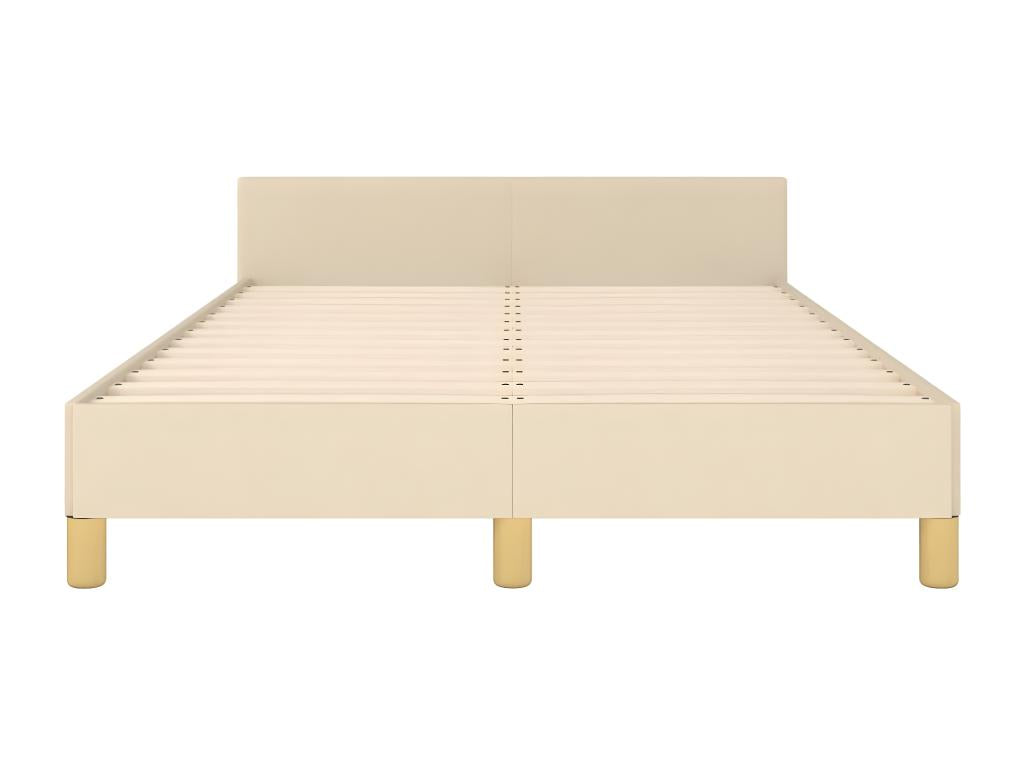 Bed frame with cream headboard 120x190 fabric UGVV94752