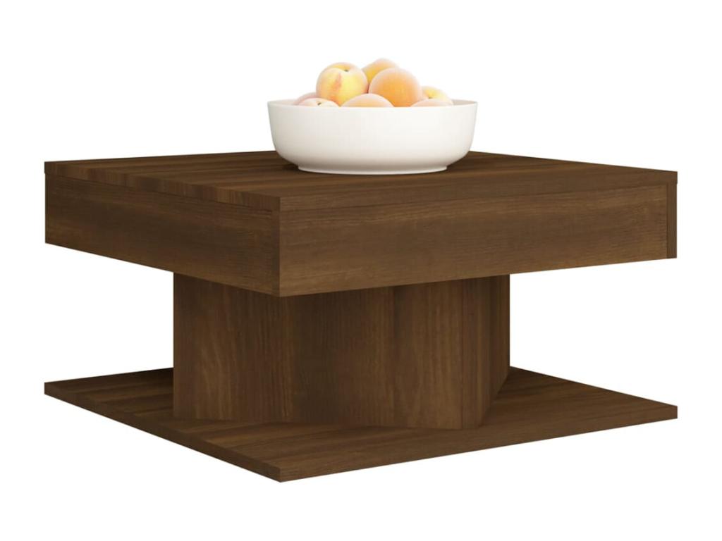 Coffee table, brown oak, 57x57x30 cm, engineered wood, PGFO92980