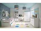 Children's bed with removable safety rail, white and green, Boisona - Foam mattress - 80x140 - Drawers with drawer YIKC75466