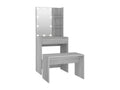 Dressing table and stool set, brown wood, 60x40x140 cm, 02 0006289 PWNK76857