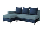 Boisona 100 Corner Sofa, Blue, Sleeping Function, Bed Box, 215x133x95cm, BDON36189