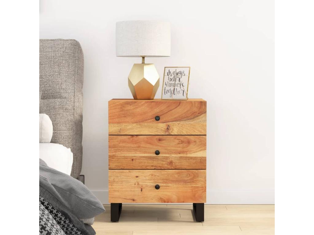 Boisona - Bedside table 50x33x62cm Solid and engineered Boisona wood CILQ72182