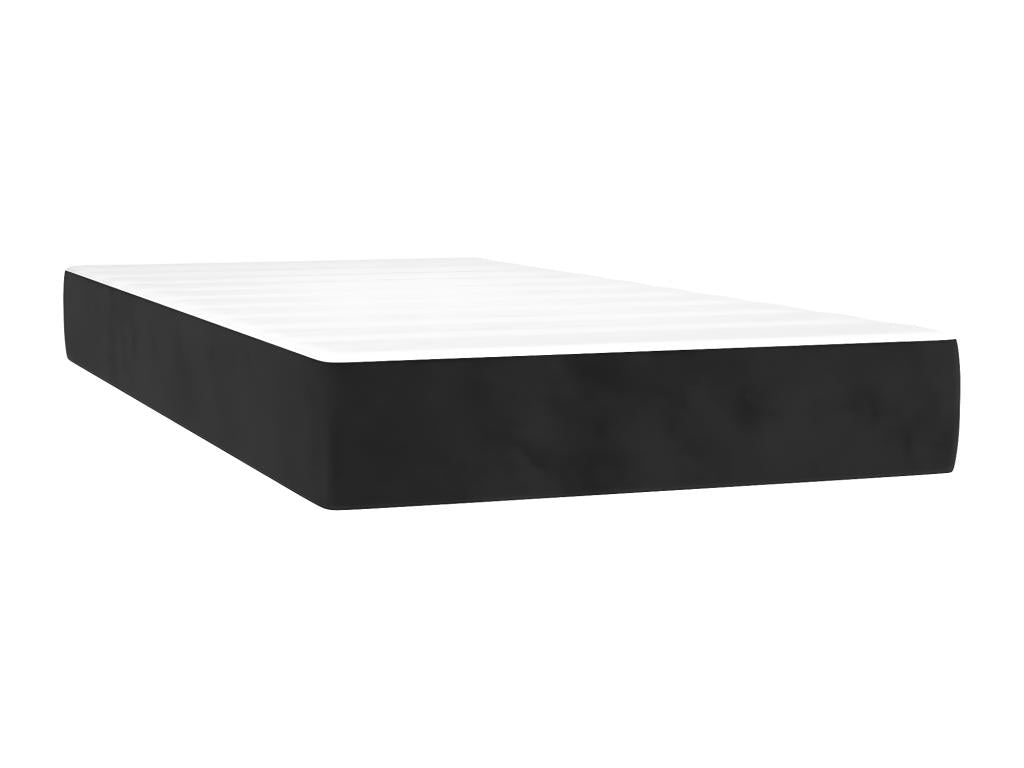 Upholstered bed base and mattress, black, 200x200 cm, velvet, 3 XXRF37719
