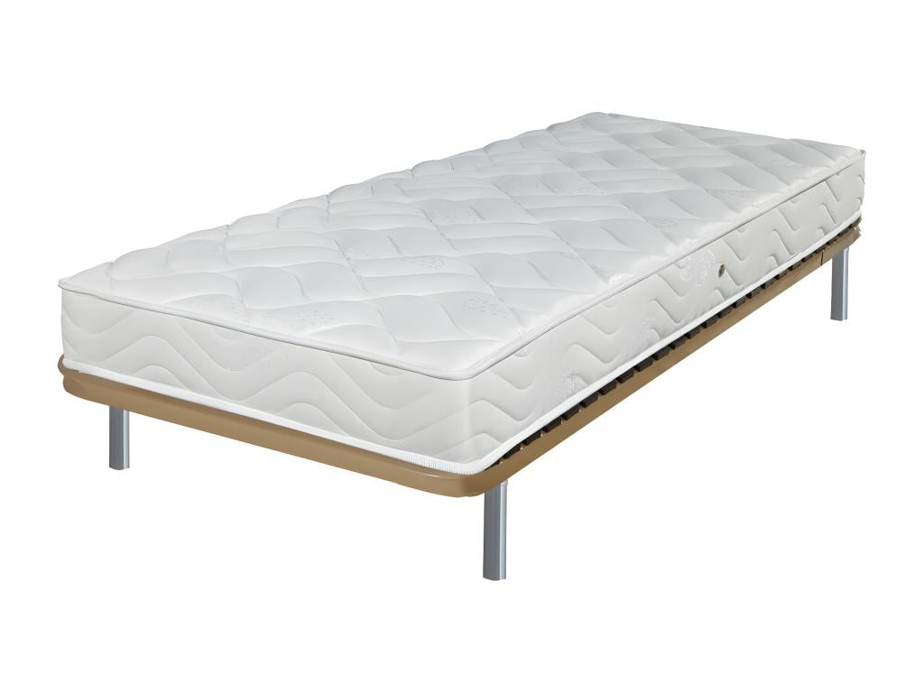 Mattress and bed base 80x190 Foam - Boisona - Firm support - Made in France JEEU45188