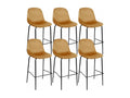 Boisona - Set of 6 Ochre Corduroy Bar Stools VHXX17932