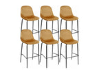Boisona - Set of 6 Ochre Corduroy Bar Stools VHXX17932
