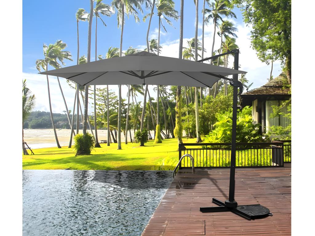Cantilever garden parasol - 2.5x2.5 m - Grey MOXE49797