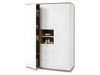 3-door, 3-drawer, 2-niche wardrobe in white lacquered wood finish - Boisona NCOV12904