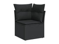 9-piece garden furniture set with cushions, black resin wicker BHUK34091