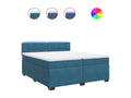 Boisona bed base and mattress, blue, 200x200 cm, velvet, OEOX07945