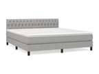 Upholstered bed base with mattress, light grey, 180x200cm, fabric UBXG73168