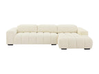 Boisona DPQZ52407 Right-Hand Corner Sofa in Beige Textured Fabric