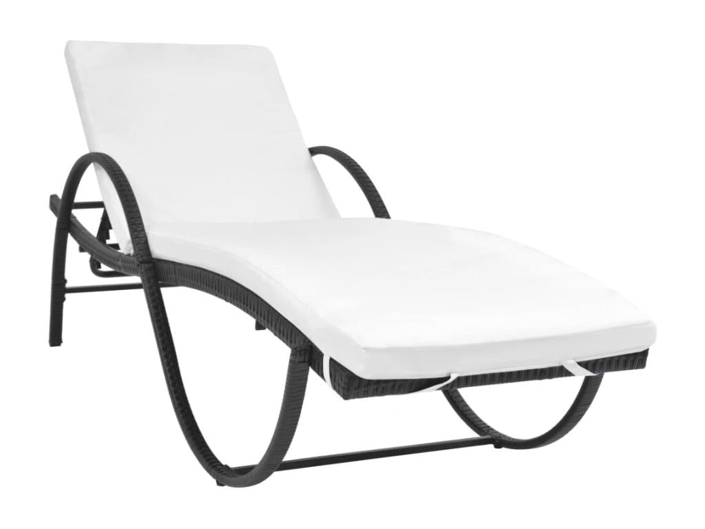 Black resin sun lounger/deckchair 193x64x56 cm 02 0012529 LIQD11665
