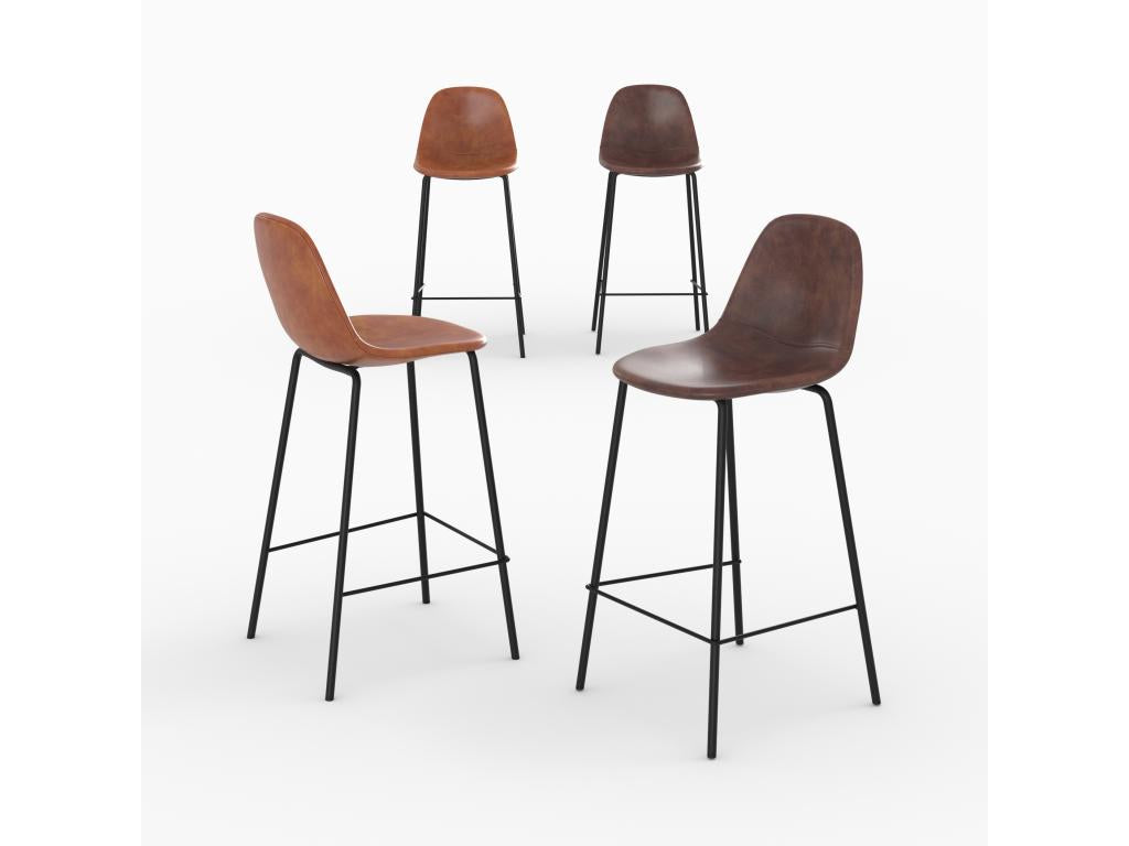 Boisona 4-pack of brown 65cm kitchen island chairs - Boisona WZGE39886