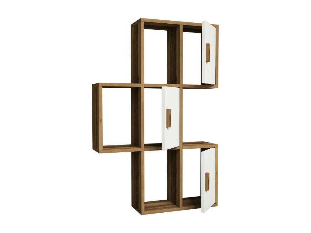 Boisona Wall Shelf, Multi-purpose Wall-Mounted Shelving Unit, 50x20h113 cm, Walnut and White, ZNWP89820