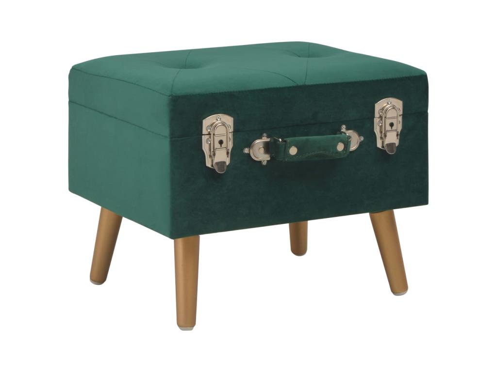 3-Piece Storage Stools, Velvet Green, AIKT47759