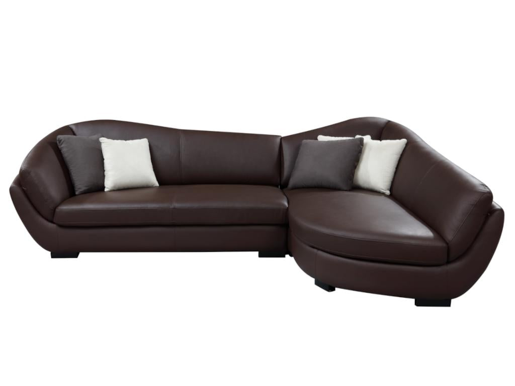 Boisona 5-seater buffalo leather corner sofa - Brown - Right-hand corner by Boisona GMYS29386