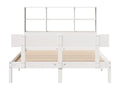White bookcase bed without mattress, 150x200 cm, solid pine wood, OIEA95522