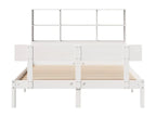 White bookcase bed without mattress, 150x200 cm, solid pine wood, OIEA95522