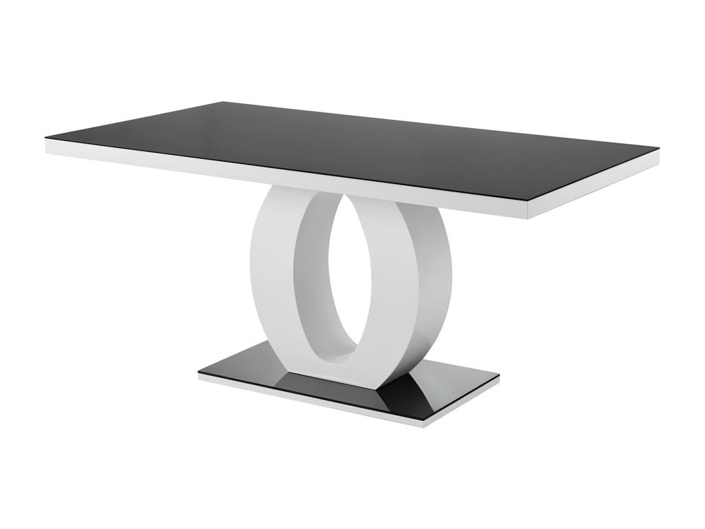 Boisona Dining Table - 6 people - Lacquered MDF / Tempered Glass - Black / White CJXQ99936