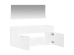 Bathroom cabinet with white engineered wood mirror VTJI40701