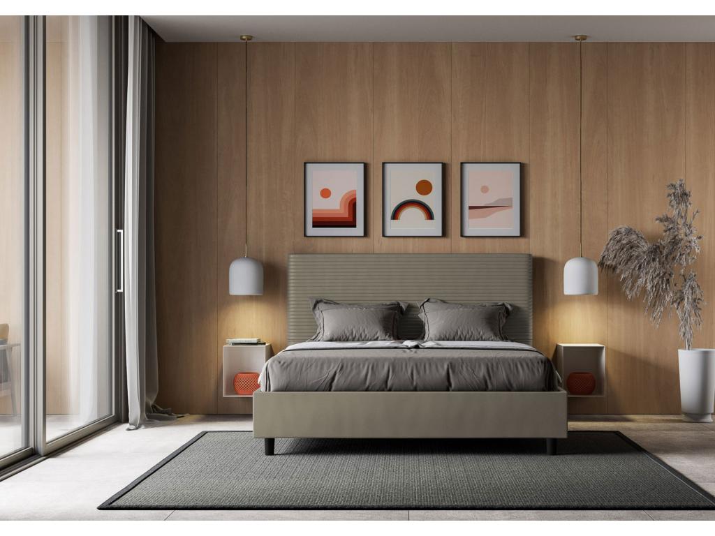 Boisona EPVA36412 Upholstered Storage Bed 160x200 Cappuccino Faux Leather