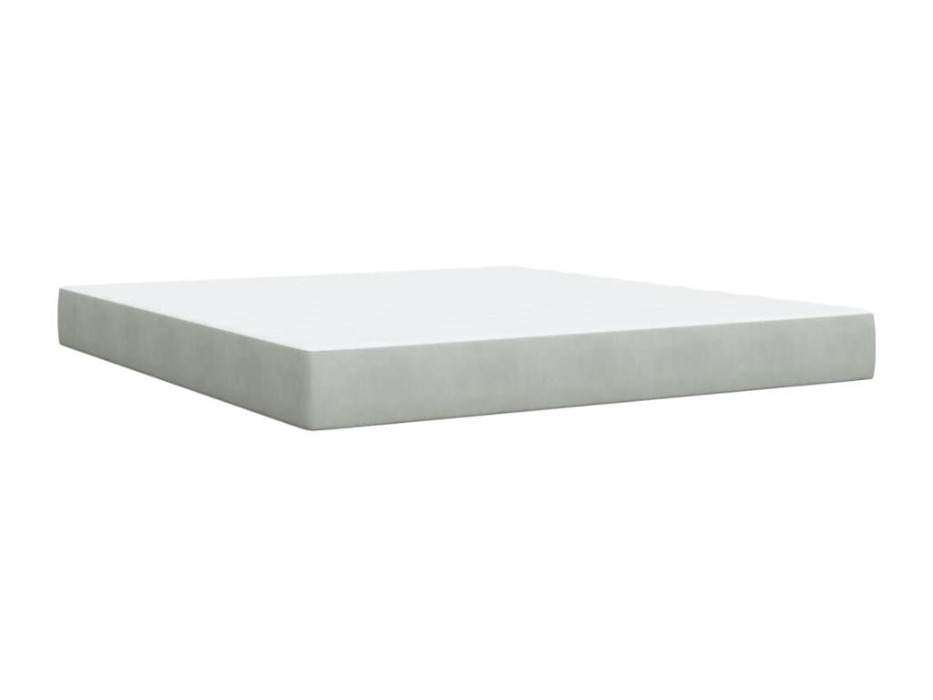 Boisona bed base and mattress, light grey, 180x200cm, velvet, TVXD85641
