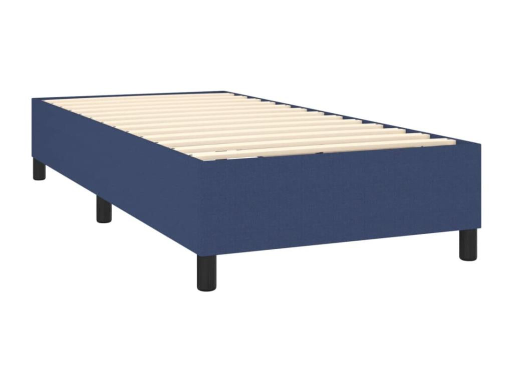 Upholstered bed base with mattress and LED light, blue, 90x190 cm, fabric XEKH63273