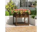 Planter with shelf, Honey brown, 82.5x82.5x81 cm, Pine wood, BJWX56828