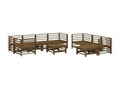 10-piece garden furniture set with cushions, honey brown, solid wood WIQY38176