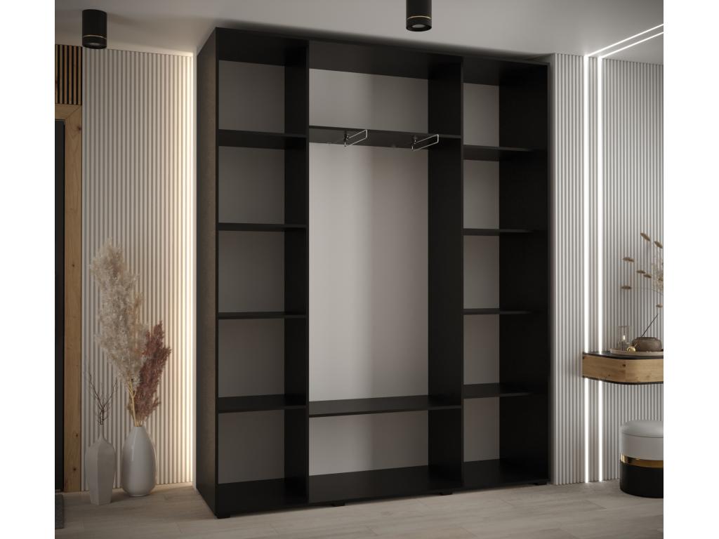 Boisona 1 Sliding Door Wardrobe 205.2/200/45 3 Doors Black/White VOSS81191