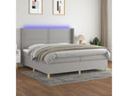 Upholstered bed base with mattress and LED light, 200x200 cm, Fabric OGBV39230