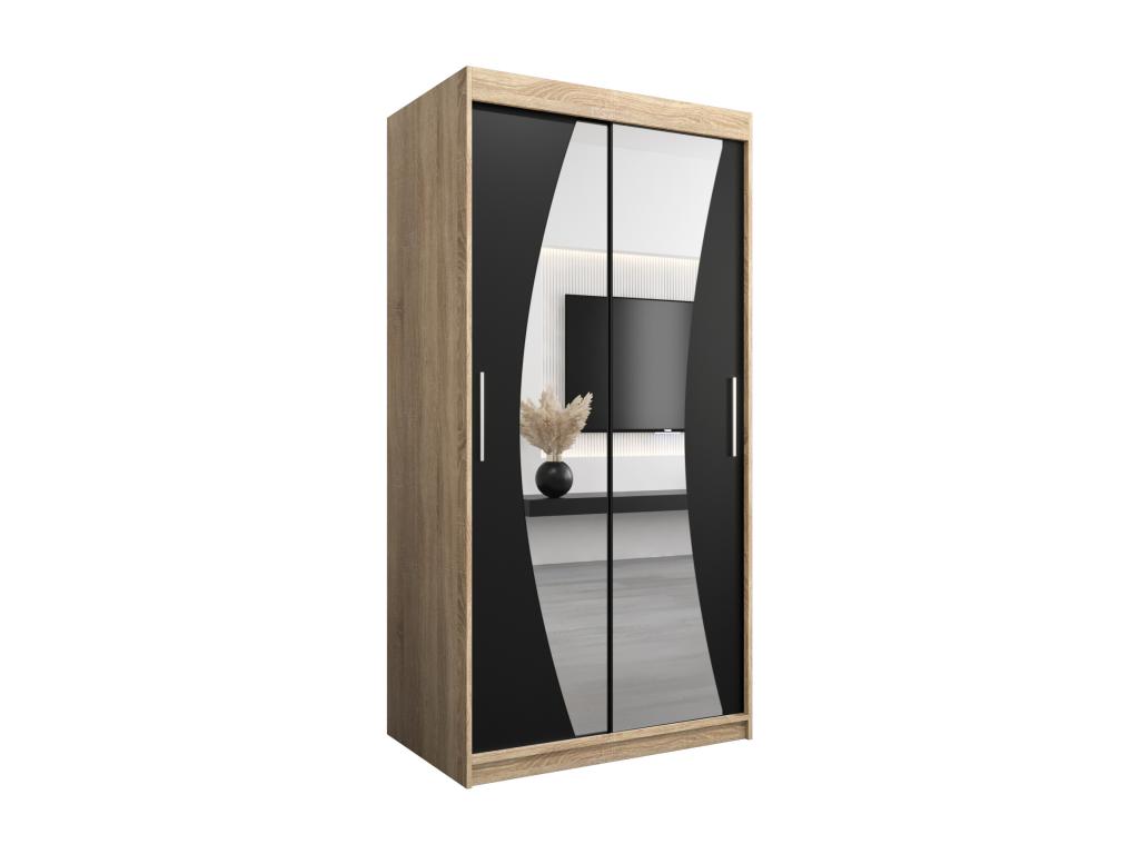 Boisona Sliding Door Wardrobe 200/100/62 2 Doors Boisona/Black LUCY00254