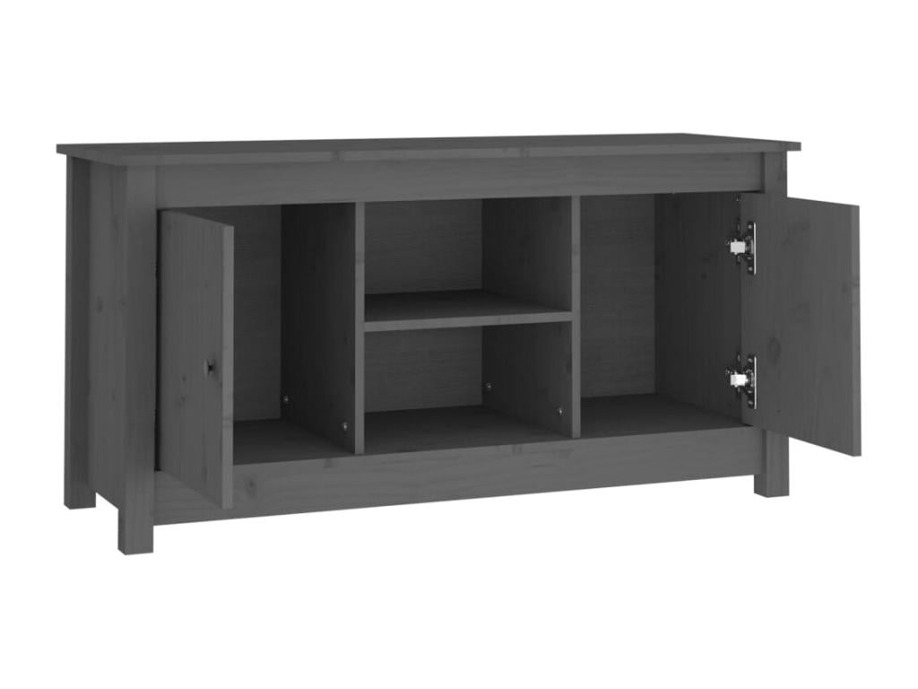 Grey TV stand 103x36.5x52 cm Solid pine wood GZOS97324