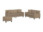 3-piece sofa set with cappuccino faux leather cushions BXRW82637