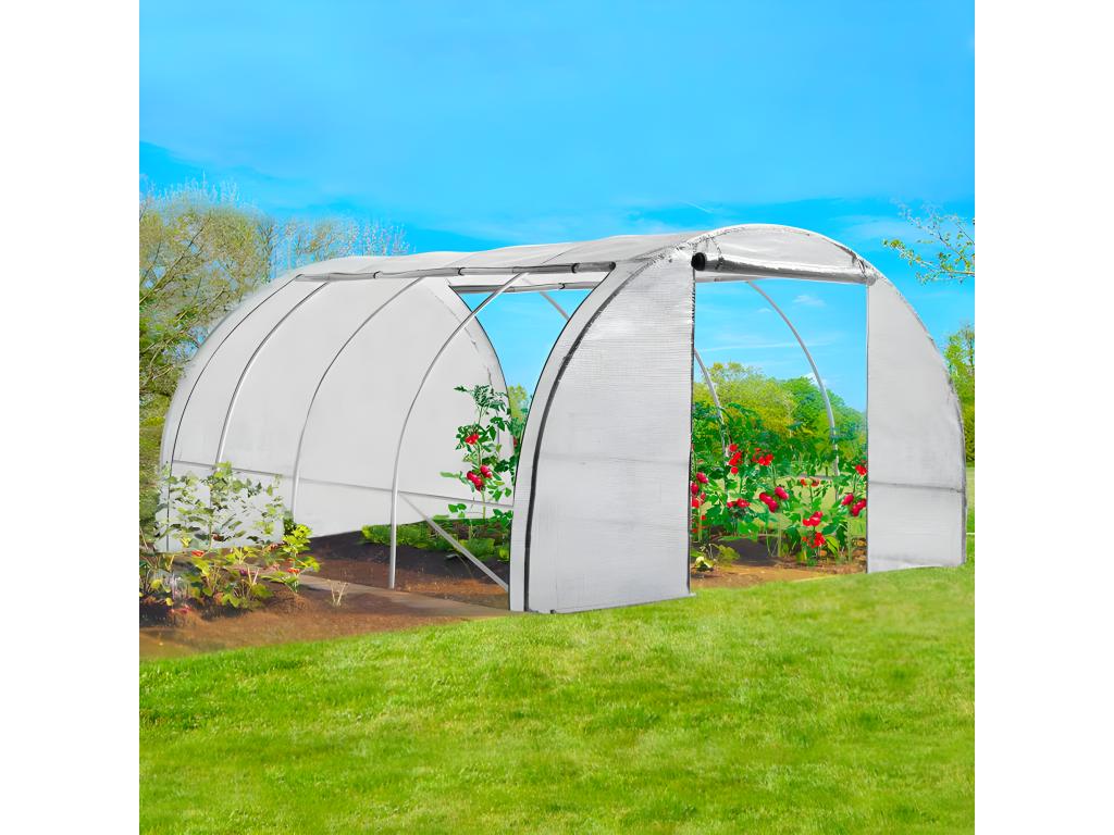 Boisona 4x3m FSIX90919 4-Season Tunnel Greenhouse, 12m², White