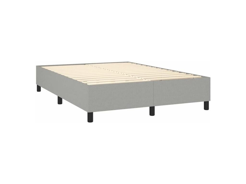 Boisona bed base with light grey mattress 140x200 Fabric OXKN90072