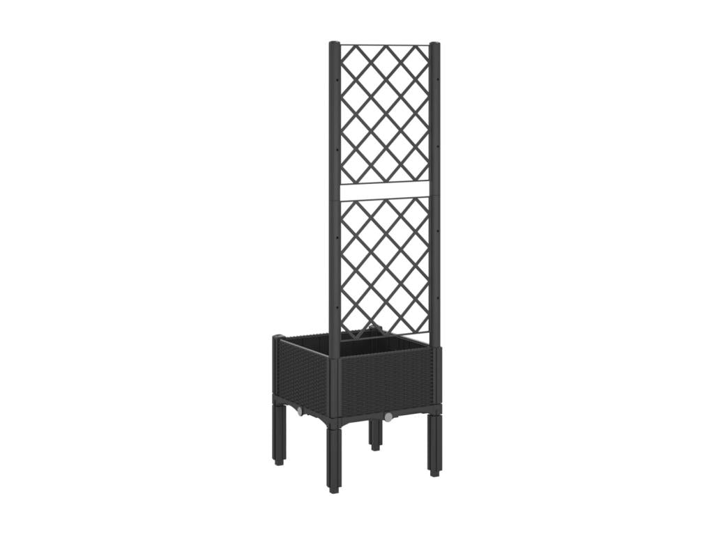 Planter with black trellis 40x40x142 PP NVNI62865