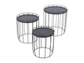 Boisona Set of 3 Round Black Side Tables/Coffee Tables DEYW71122