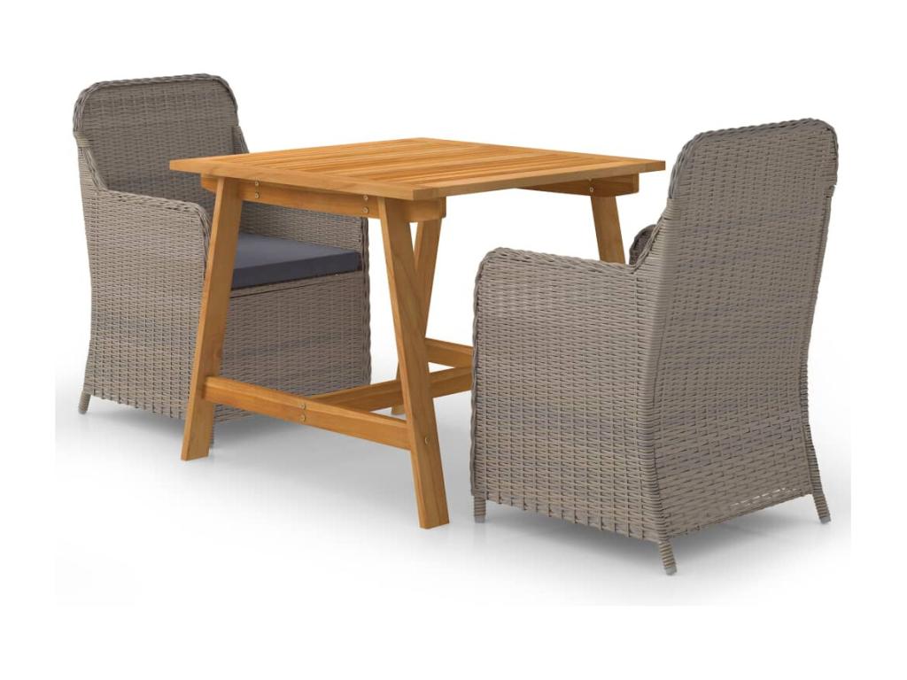 3-Piece Garden Dining Set, Brown JMSV66525