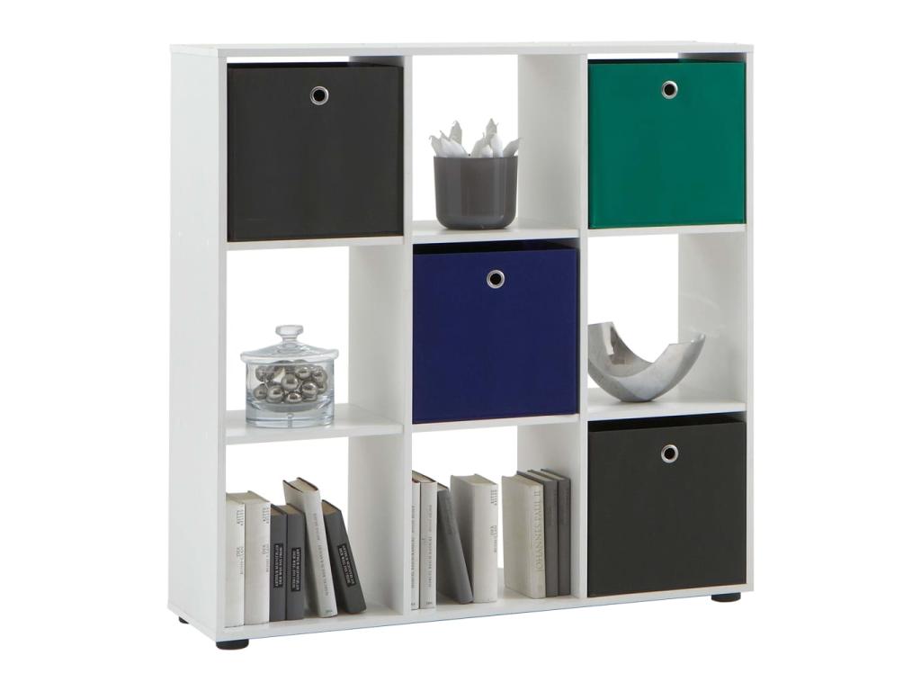 Boisona Freestanding Shelf with 9 Compartments, White FAIN37393