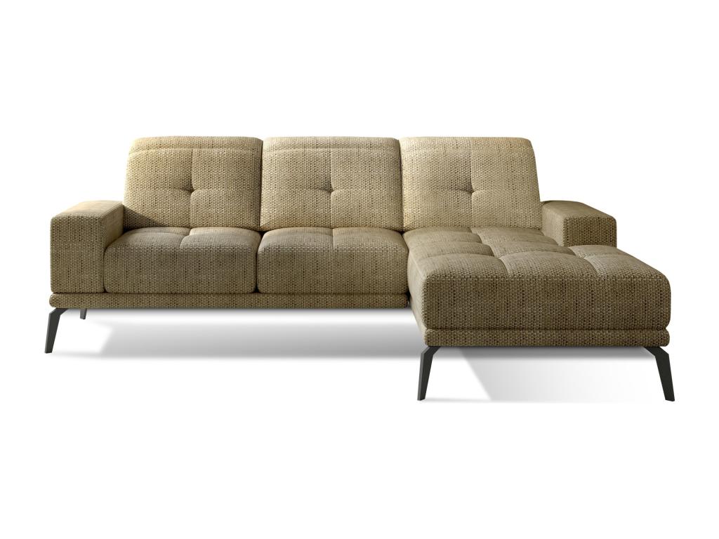 Boisona 5-seater right-hand corner sofa in mottled beige fabric, 265cm, MRQK63166