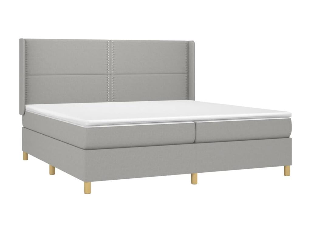 Upholstered bed base with mattress and LED light, 200x200 cm, Fabric OGBV39230