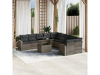 11-piece garden furniture set with grey resin wicker cushions ARIG71419