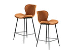 Set of 2 modern brick-colored velvet bar stools Boisona NUYM74277