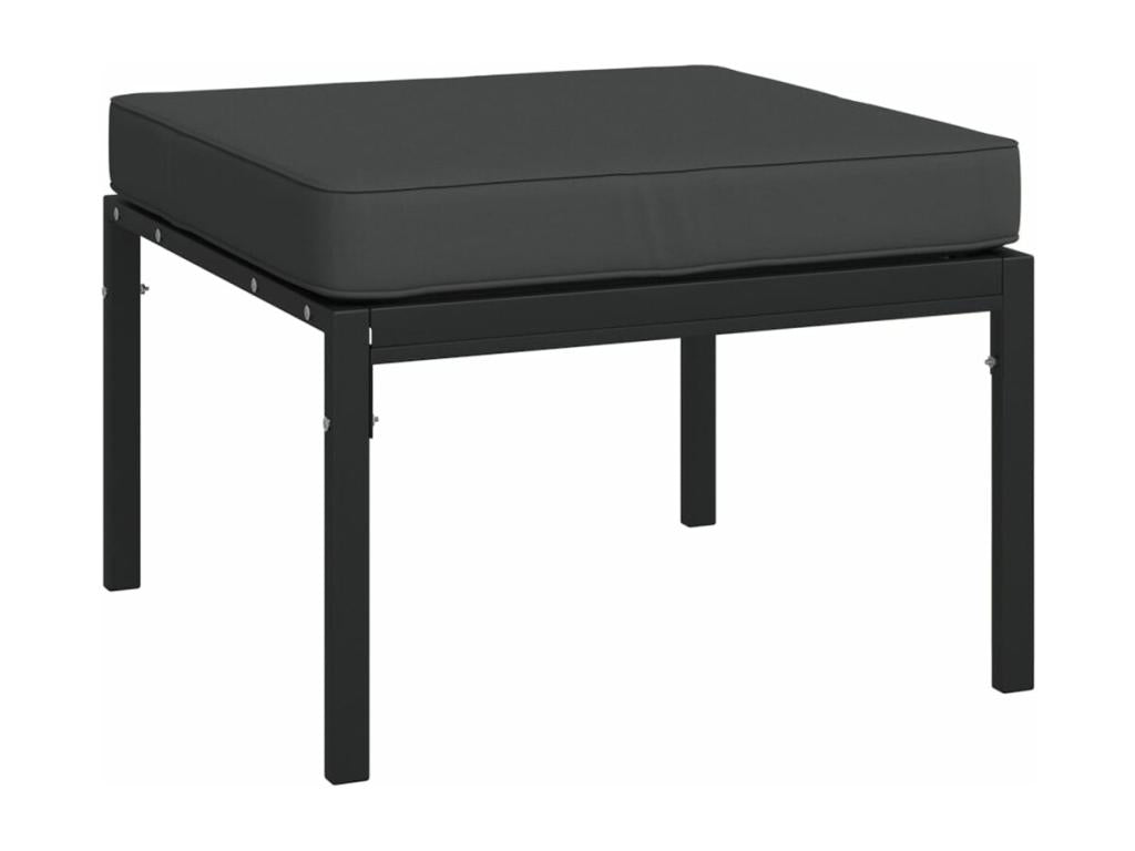 Boisona 7-piece garden furniture set with grey cushions, steel frame EXVN81329