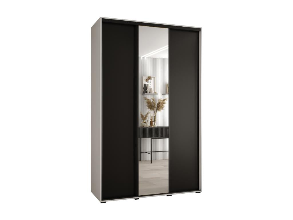 Boisona 3-Door Sliding Wardrobe 235.2/150/45 3 Doors White/Black/Black UEQW84055