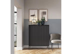 Boisona K104 Chest of Drawers, Sideboard with 2 Doors, Matte Black WJPJ45743